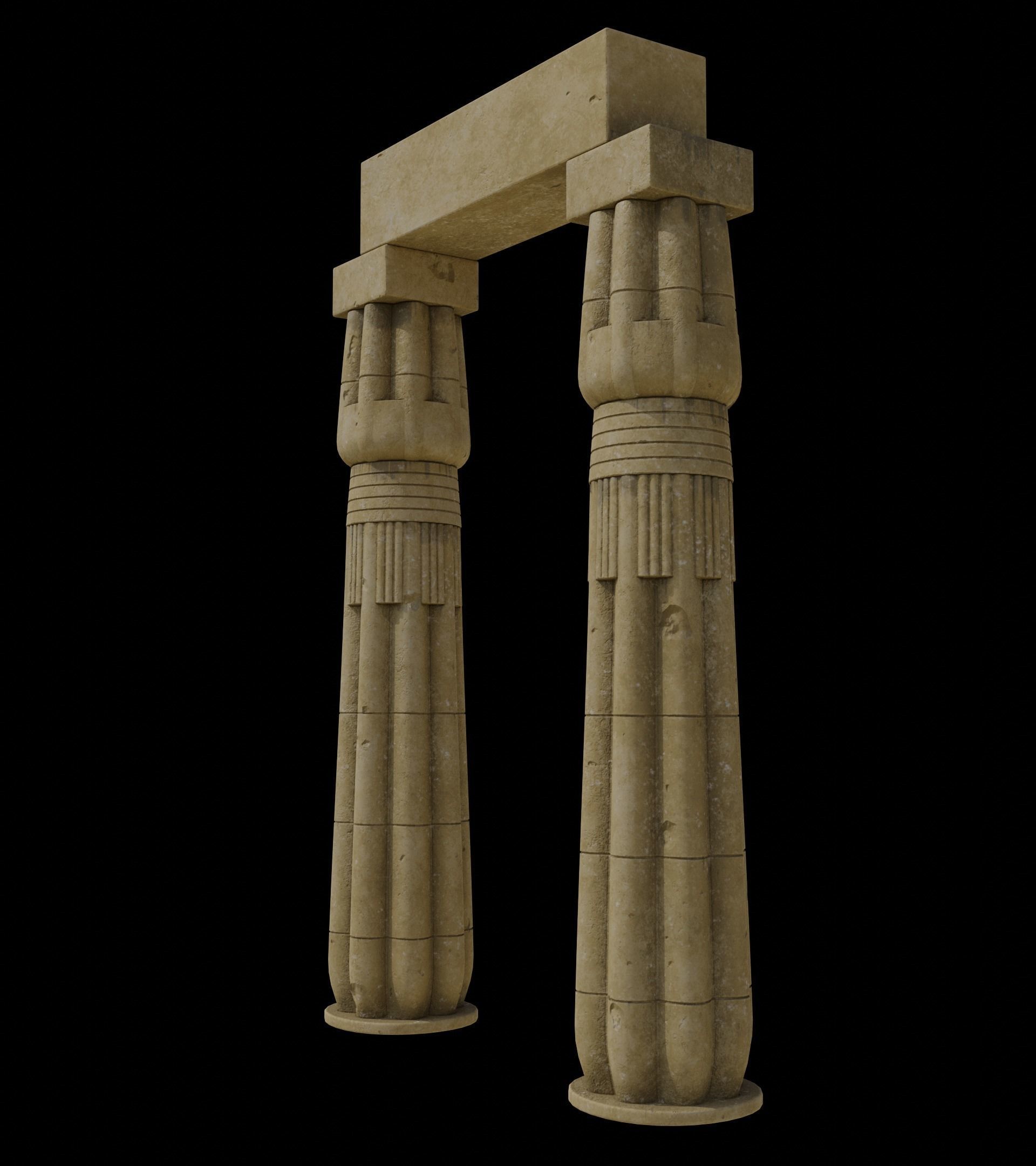 PapyrusBudColumn column from ancient egypt 3D model_9