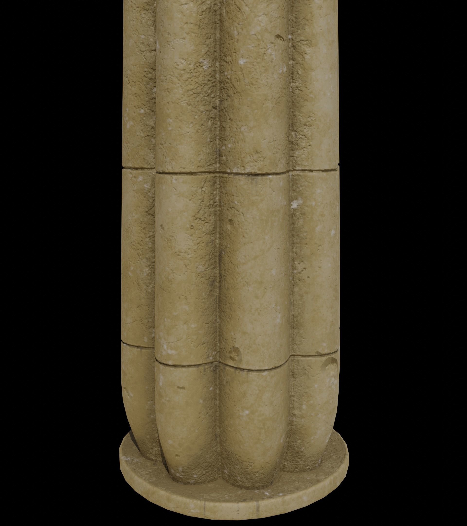 PapyrusBudColumn column from ancient egypt 3D model_17