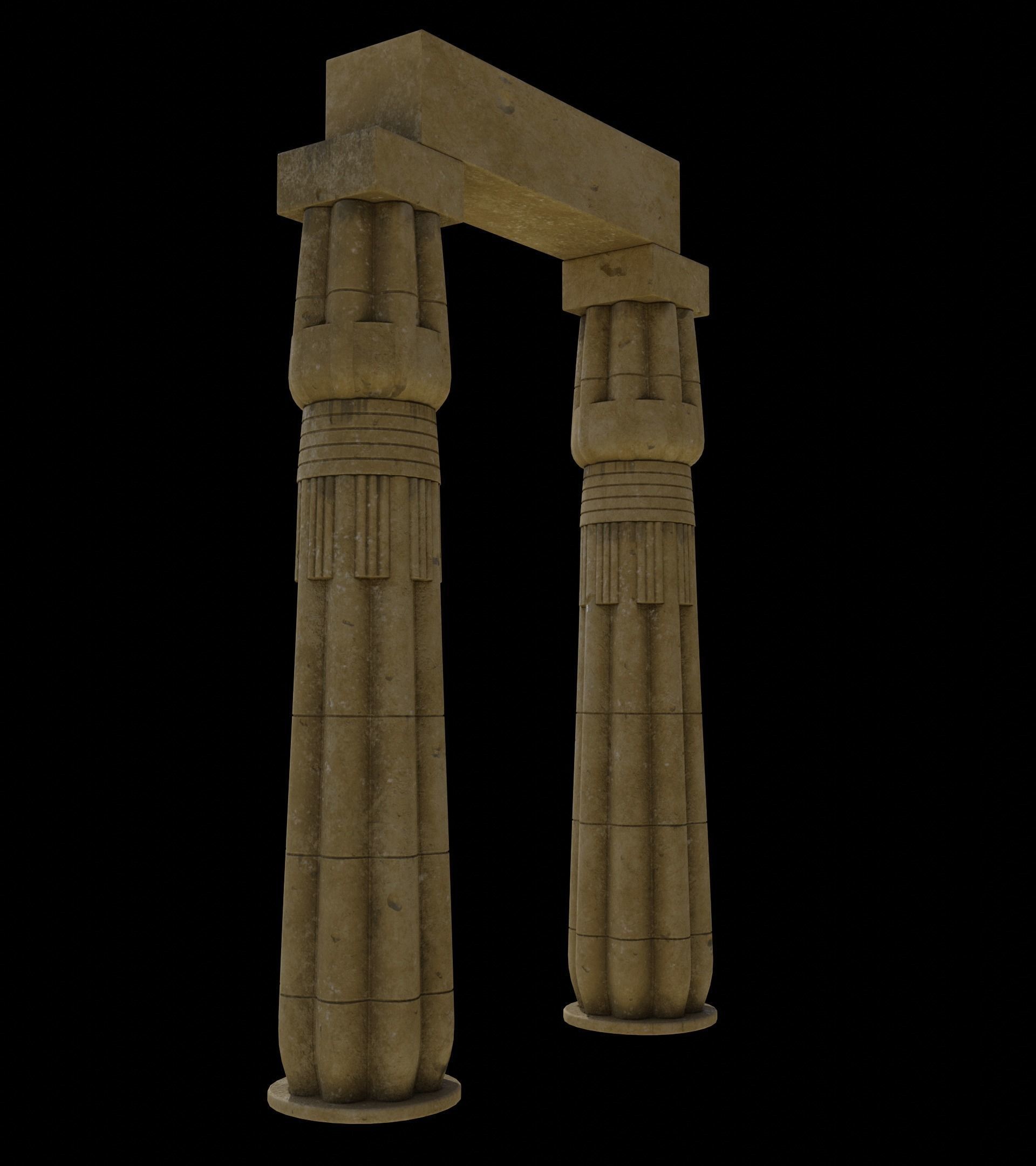 PapyrusBudColumn column from ancient egypt 3D model_7