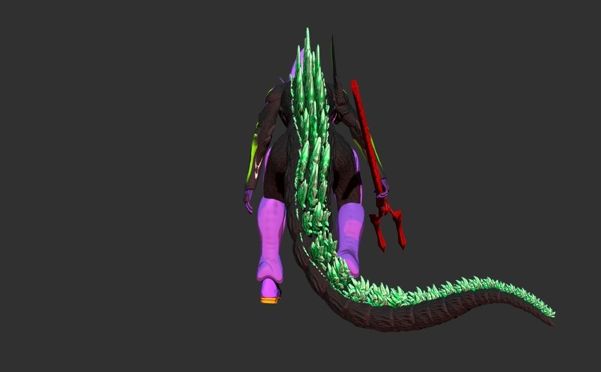 Godzilla x evagelion 3dprint figure 3D print model_5