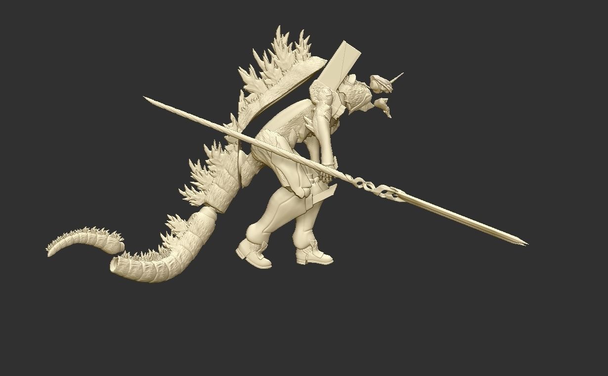 Godzilla x evagelion 3dprint figure 3D print model_26