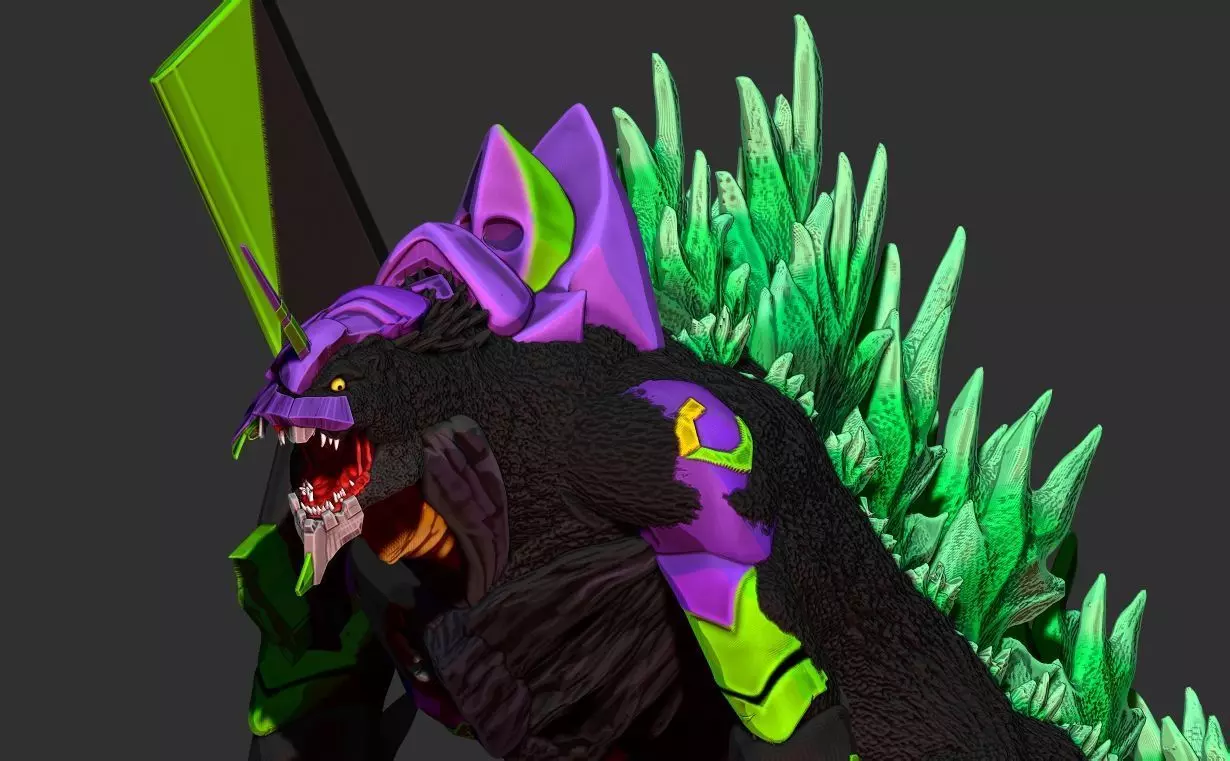 Godzilla x evagelion 3dprint figure 3D print model_0