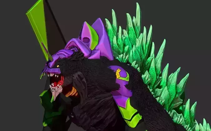 Godzilla x evagelion 3dprint figure 3D print model Godzilla x evagelion 3dprint figure 3D print model