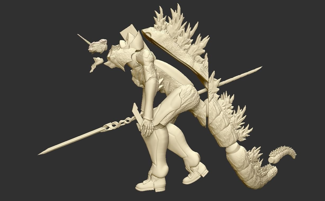 Godzilla x evagelion 3dprint figure 3D print model_25