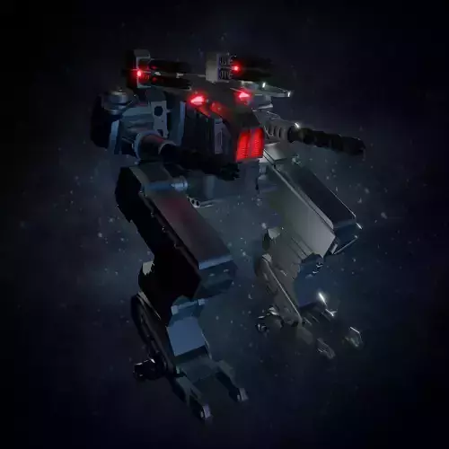 War-Robot robot with guns Low-poly 3D model