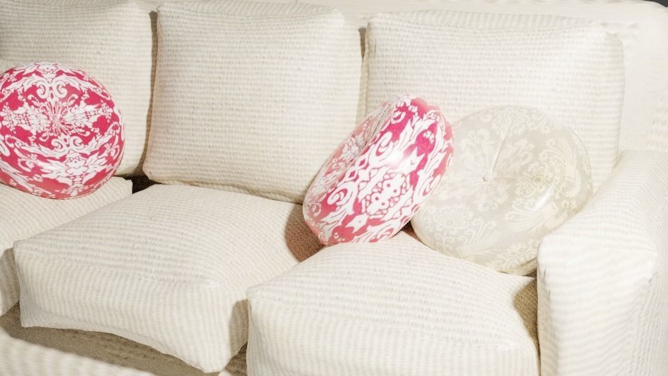 White classic Sofa Free 3D model_2