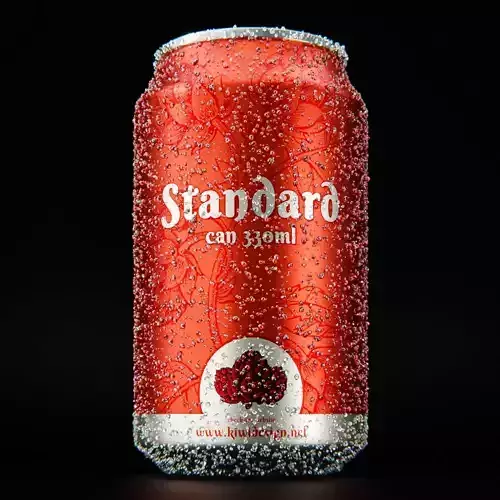Standard can 330ml with water drops 3D model