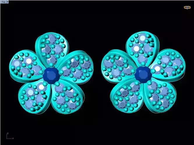 Five-pointed flower earrings