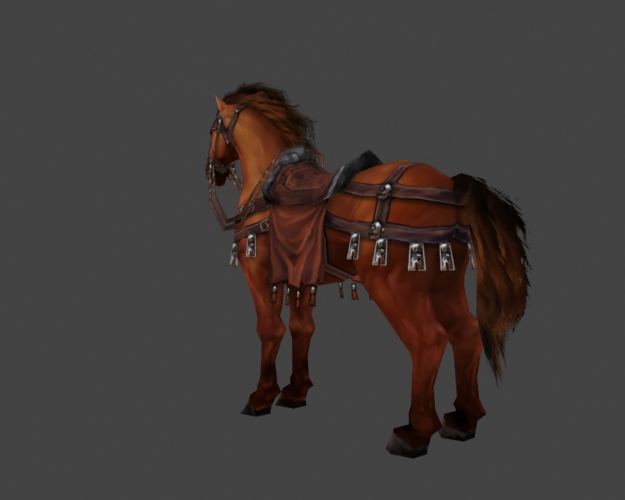 Horse world of warcraft Low-poly 3D model_1