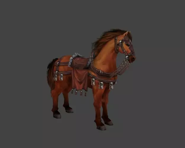 Horse world of warcraft Low-poly 3D model_0