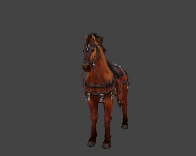 Horse world of warcraft Low-poly 3D model_2