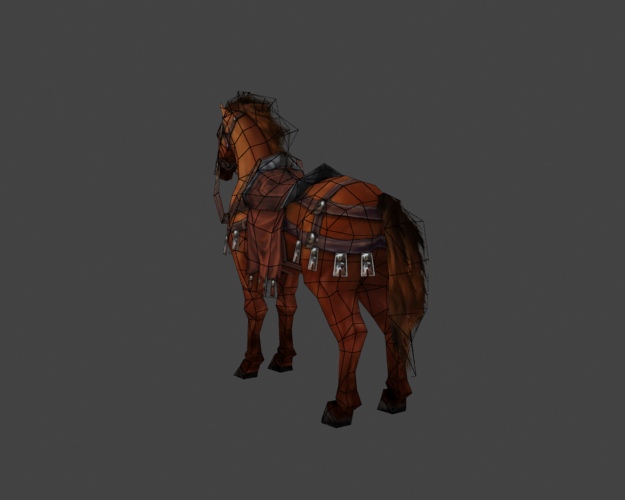Horse world of warcraft Low-poly 3D model_3