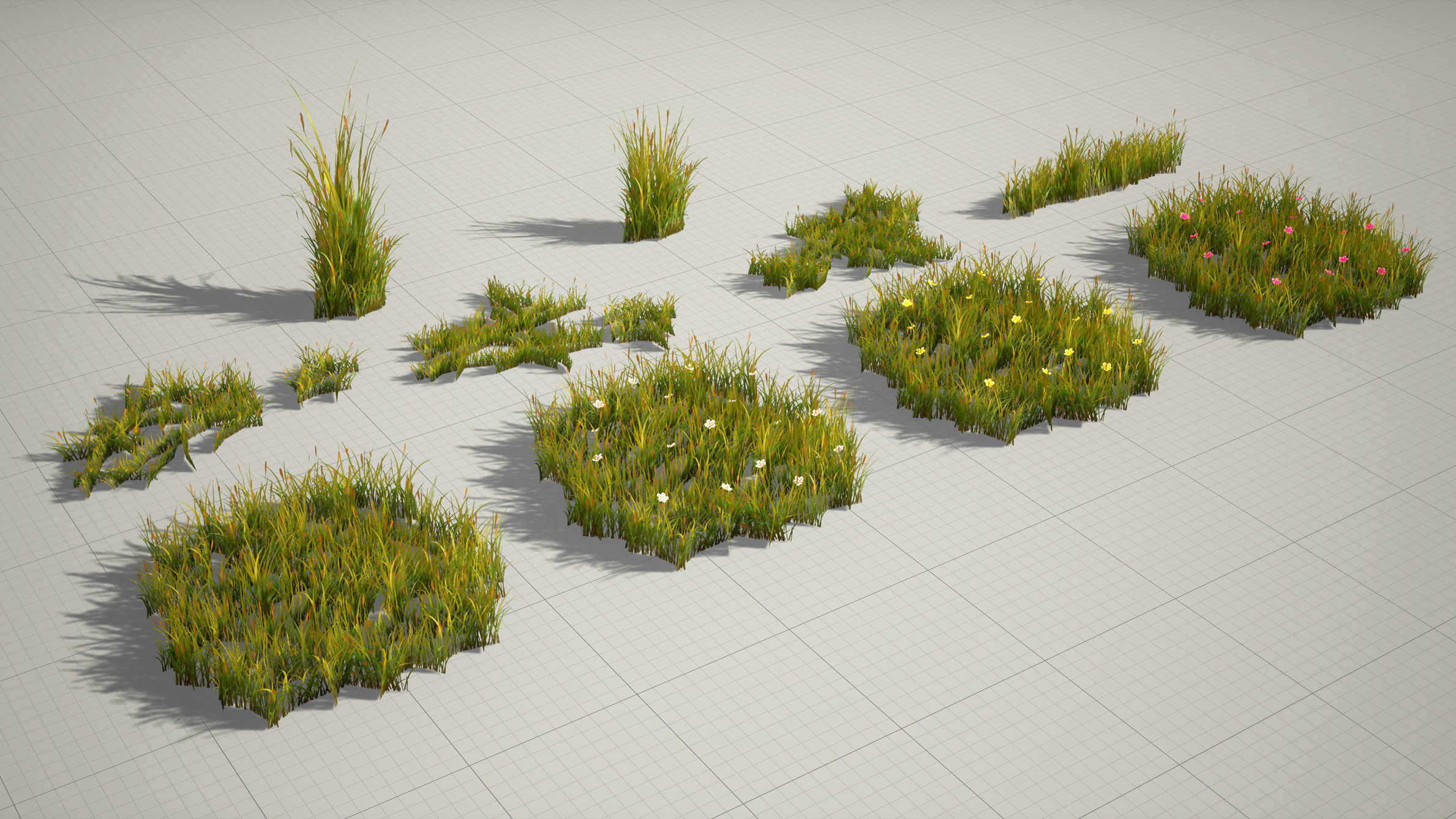 Realistic Grass - High Quality Low-Poly Models Low-poly 3D model_7