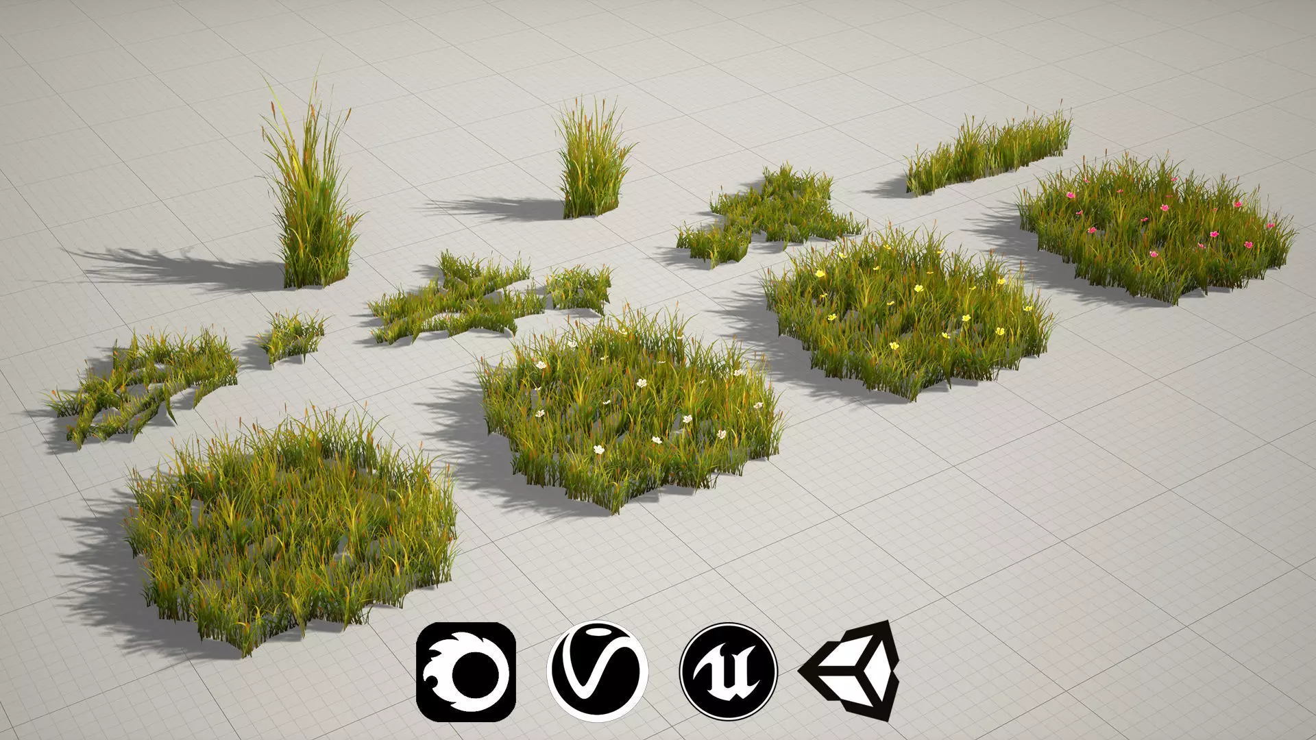 Realistic Grass - High Quality Low-Poly Models Low-poly 3D model_0