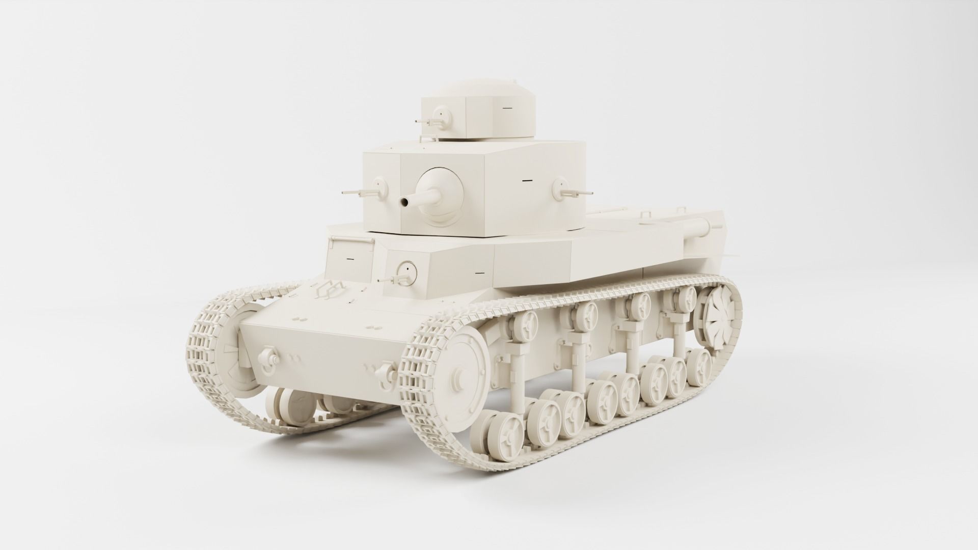 T-24 Soviet Medium Tank PBR Low-poly 3D model_11