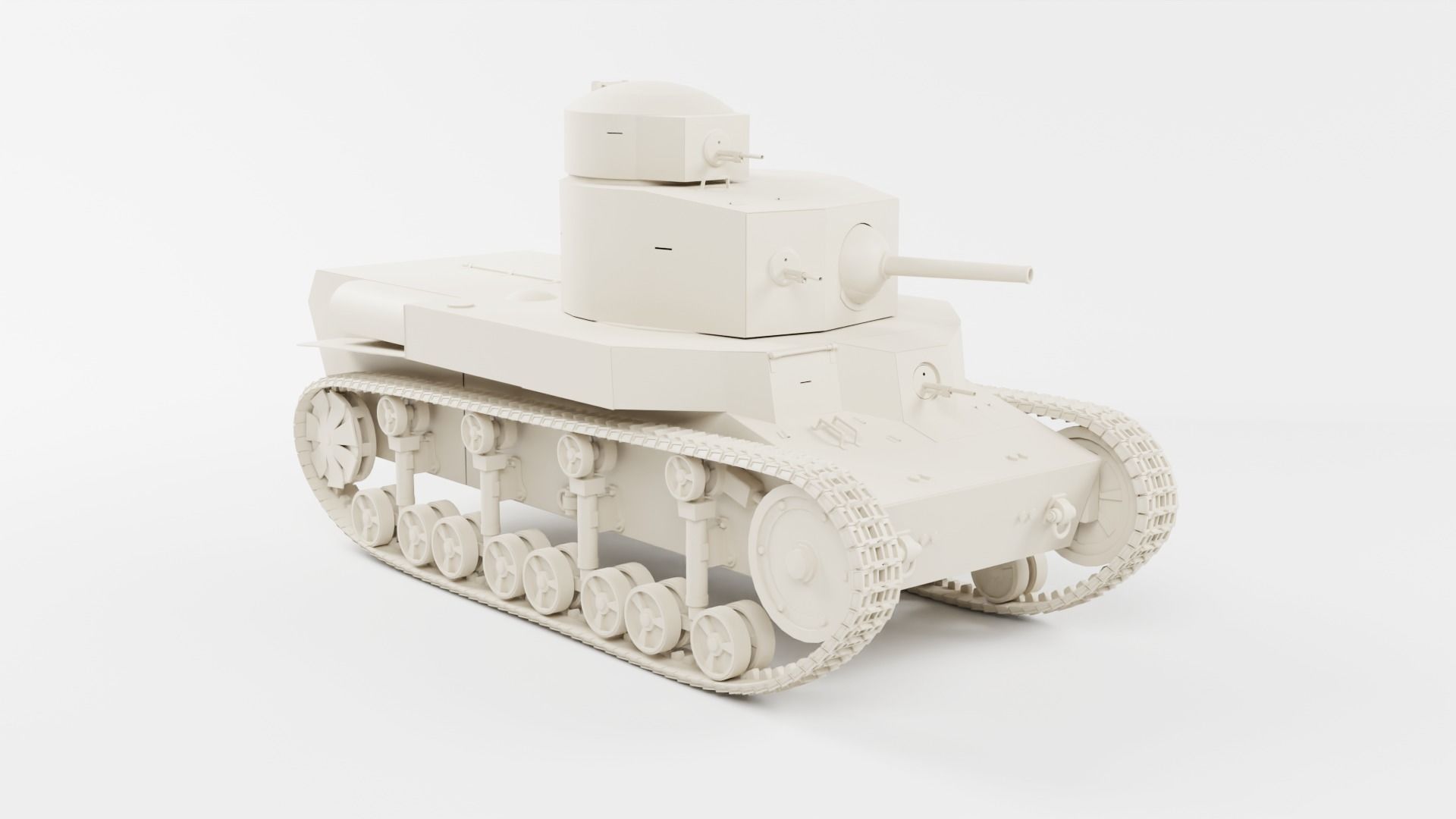 T-24 Soviet Medium Tank PBR Low-poly 3D model_12