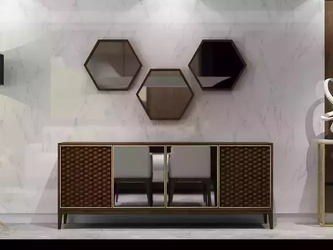 TOKYO Console  Cabinet Furniture Vray