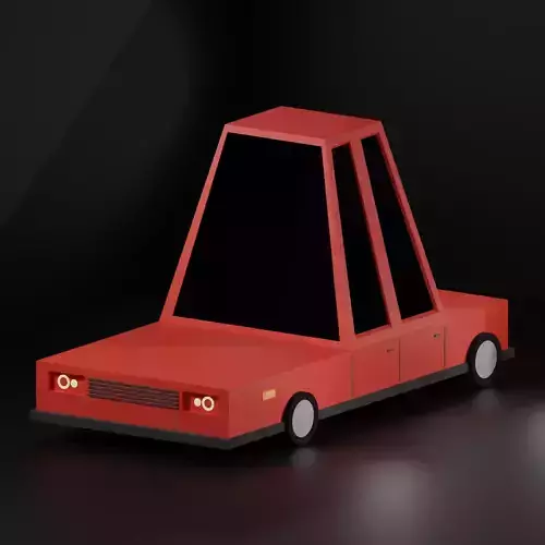 Low poly red car  minimal style