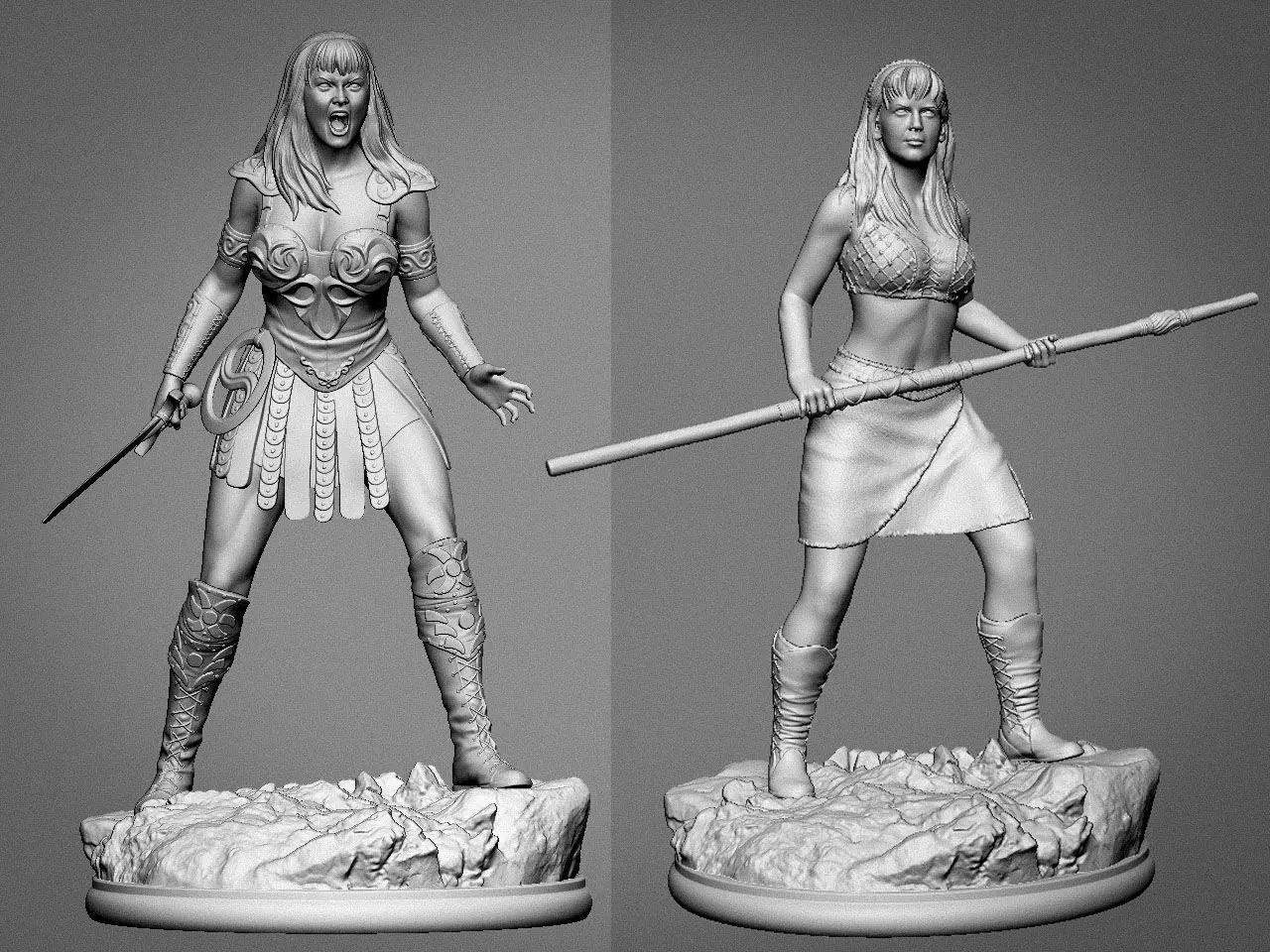 Xena and Gabrielle 3D print model_0