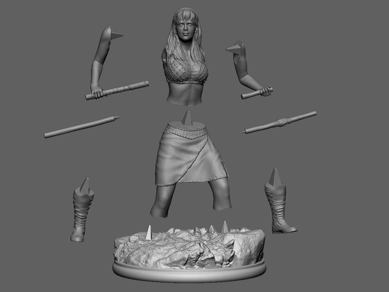 Xena and Gabrielle 3D print model_37