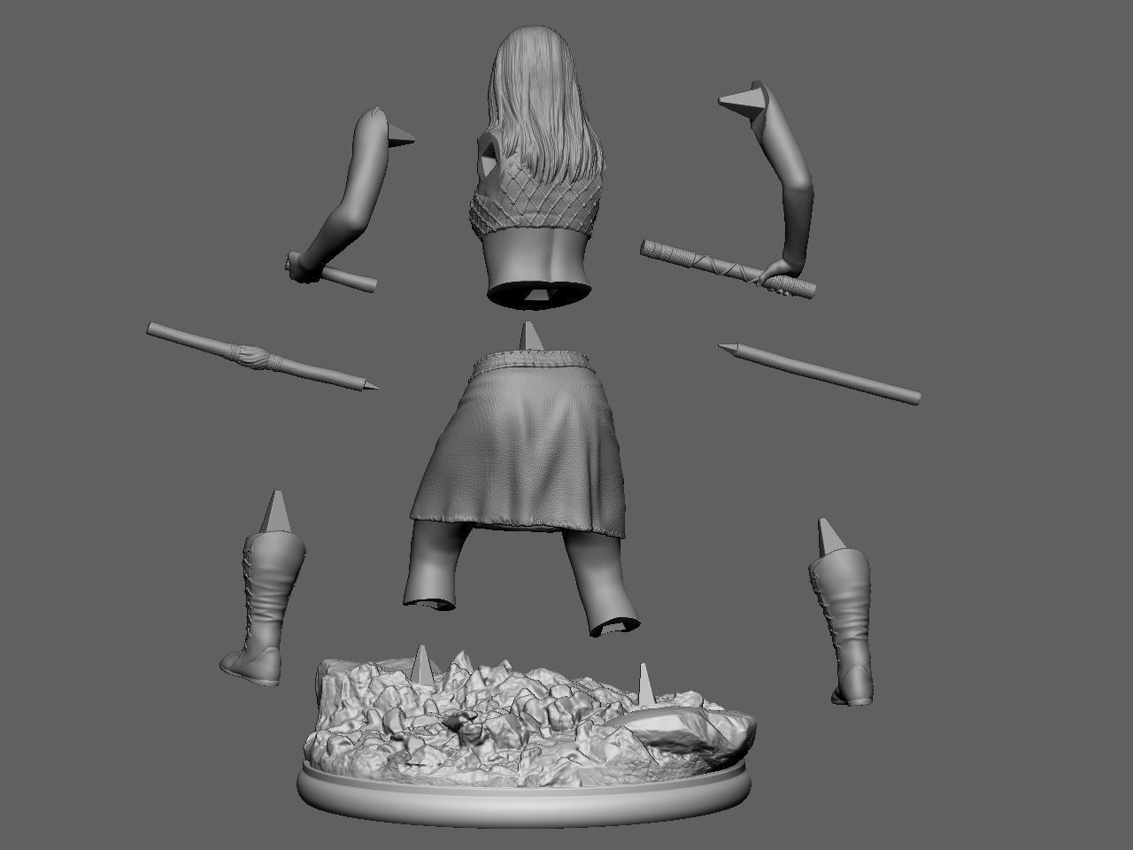 Xena and Gabrielle 3D print model_38