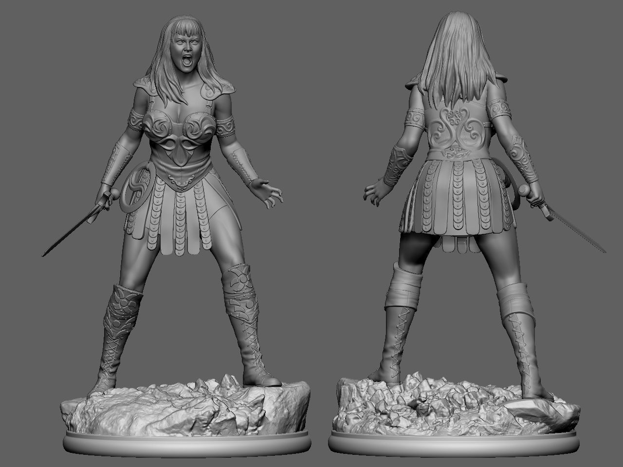 Xena and Gabrielle 3D print model_1