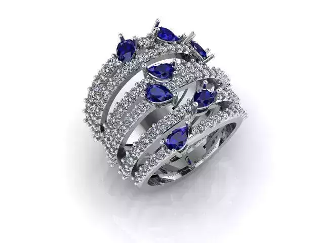 pear sapphire and diamond ring