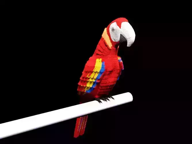 Parrot lego perched on stick