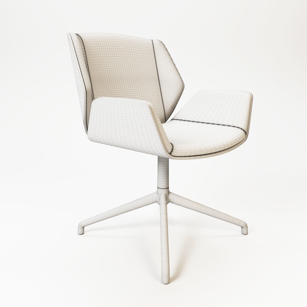 3D kruze 4 star swivel with glides 3D model_8