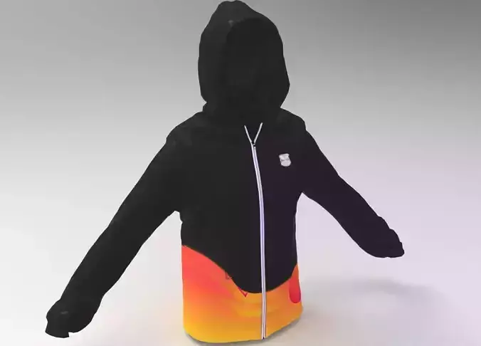 3D Black hoodie Shirt 3D model