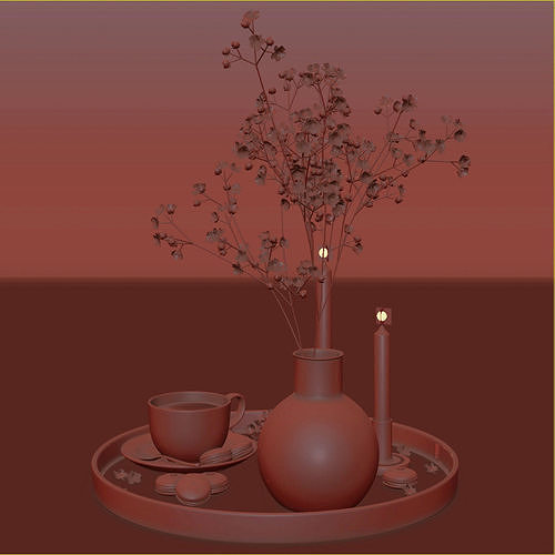 Coffee set 02 3D model 7