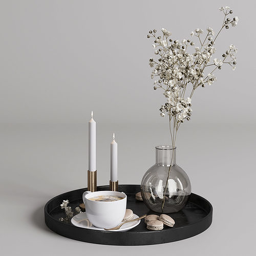 Coffee set 02 3D model 2