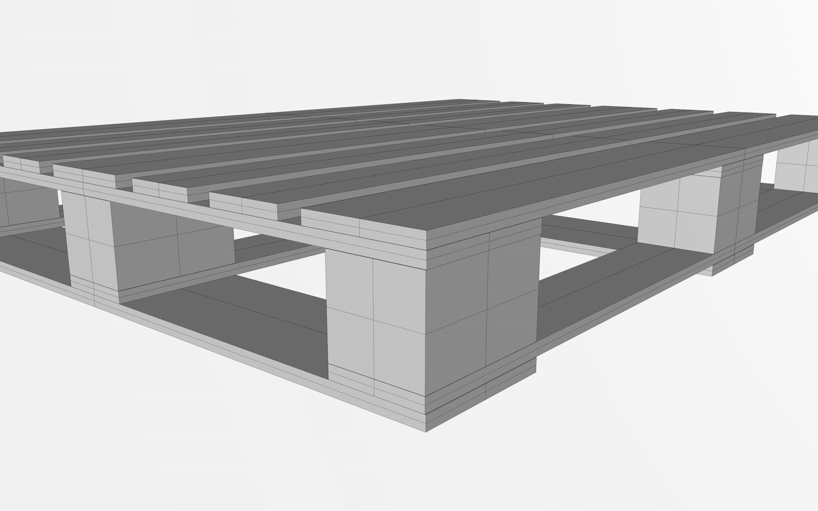 3d Pallet wooden Low-poly 3D model_4