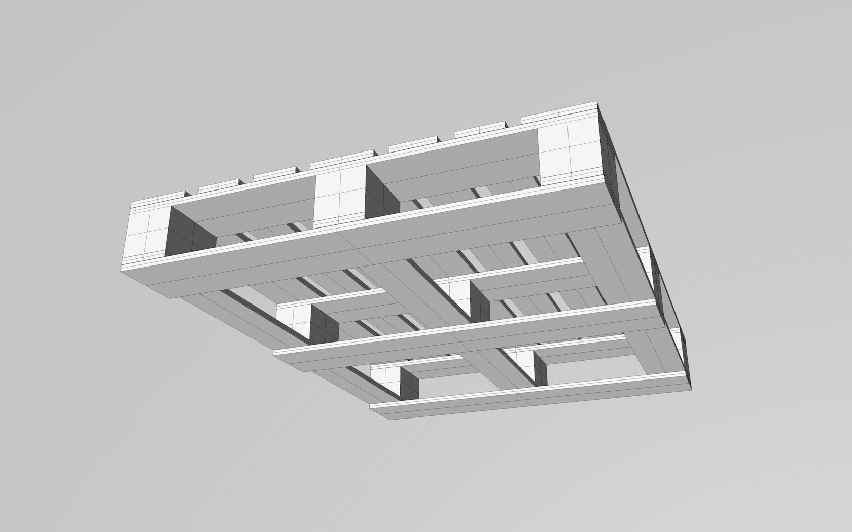 3d Pallet wooden Low-poly 3D model_3