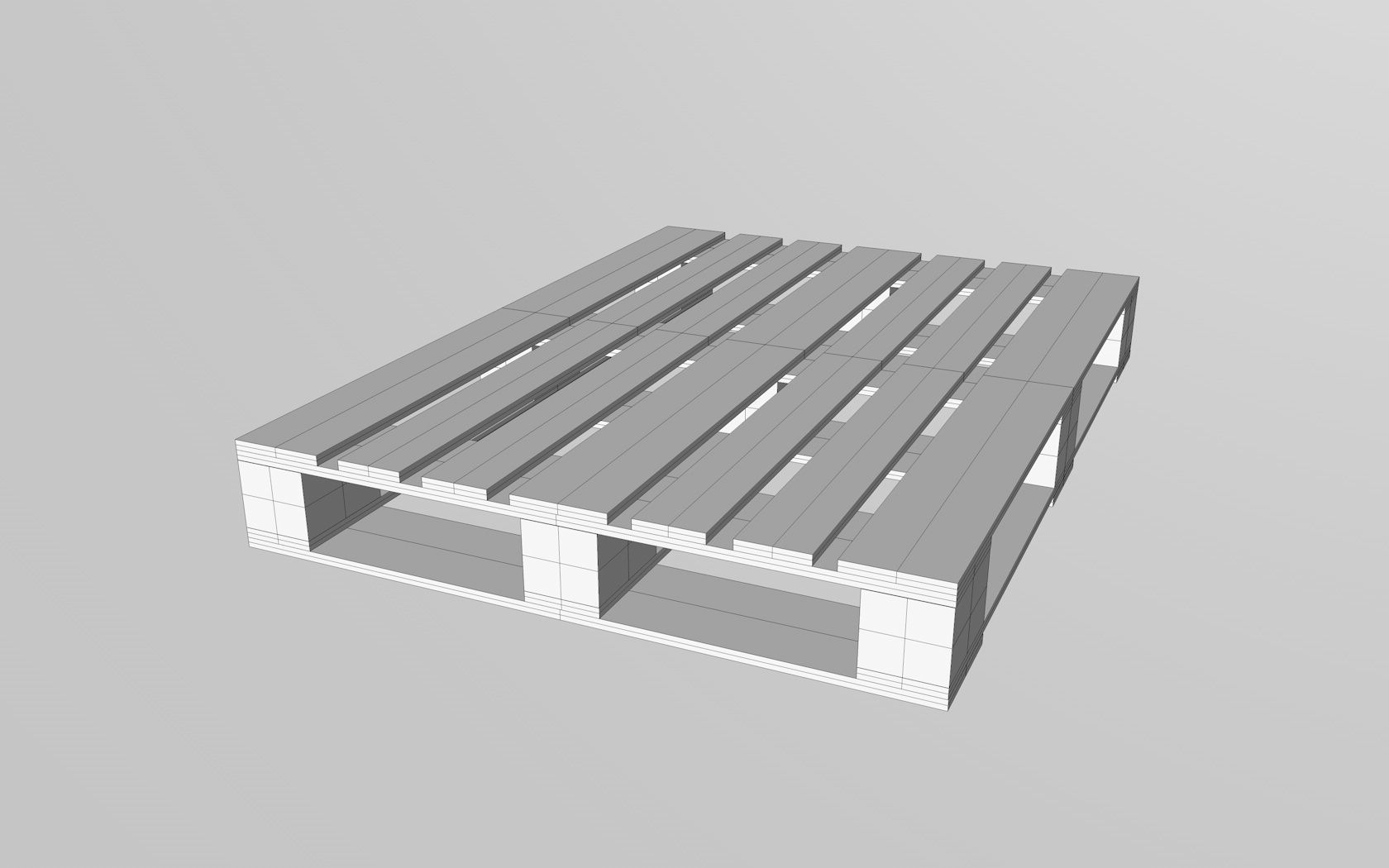 3d Pallet wooden Low-poly 3D model_2
