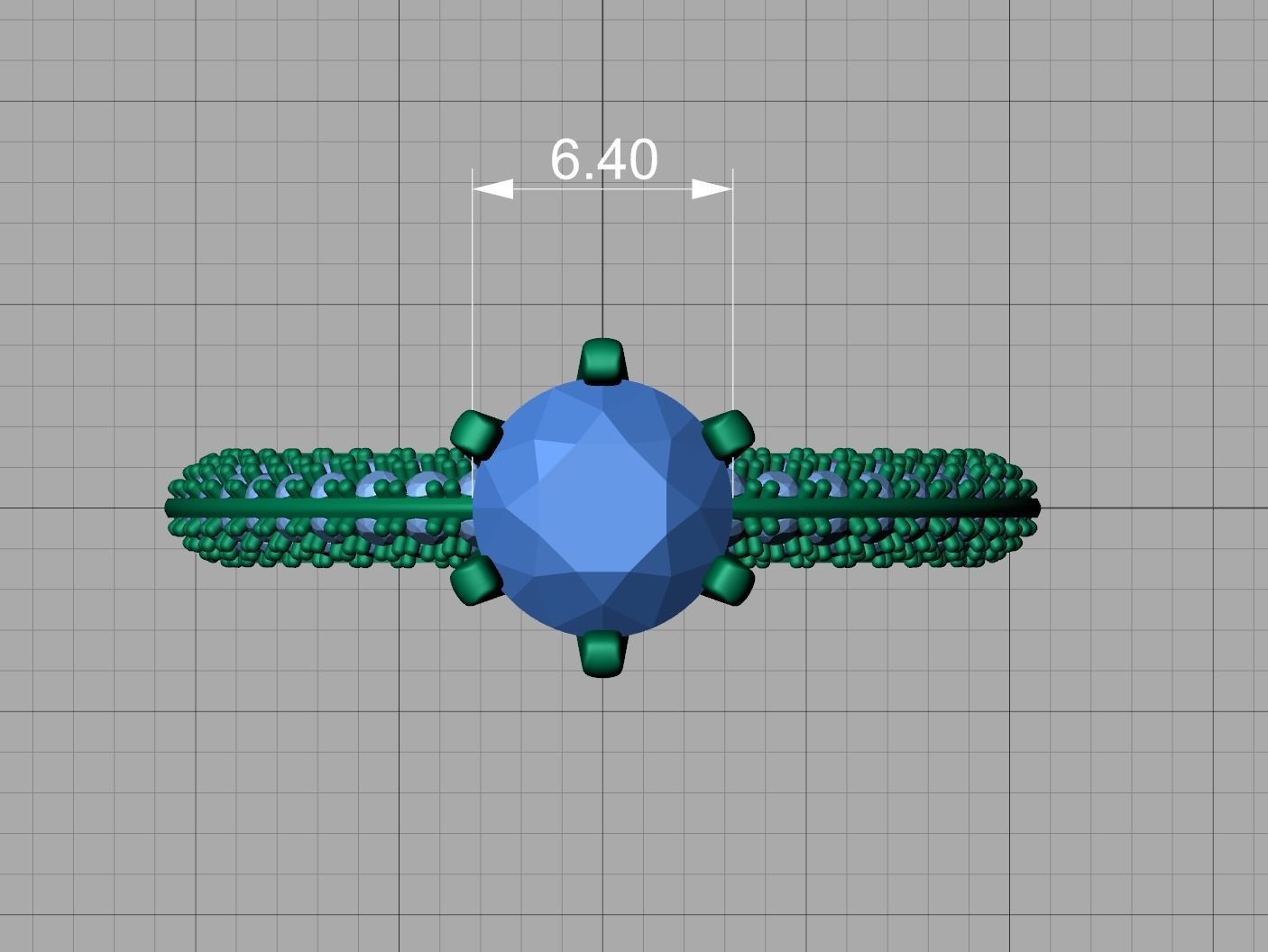 Engagement Ring 1CT STONE  Tring 6claw Ring 3dmodel 3D print model_15