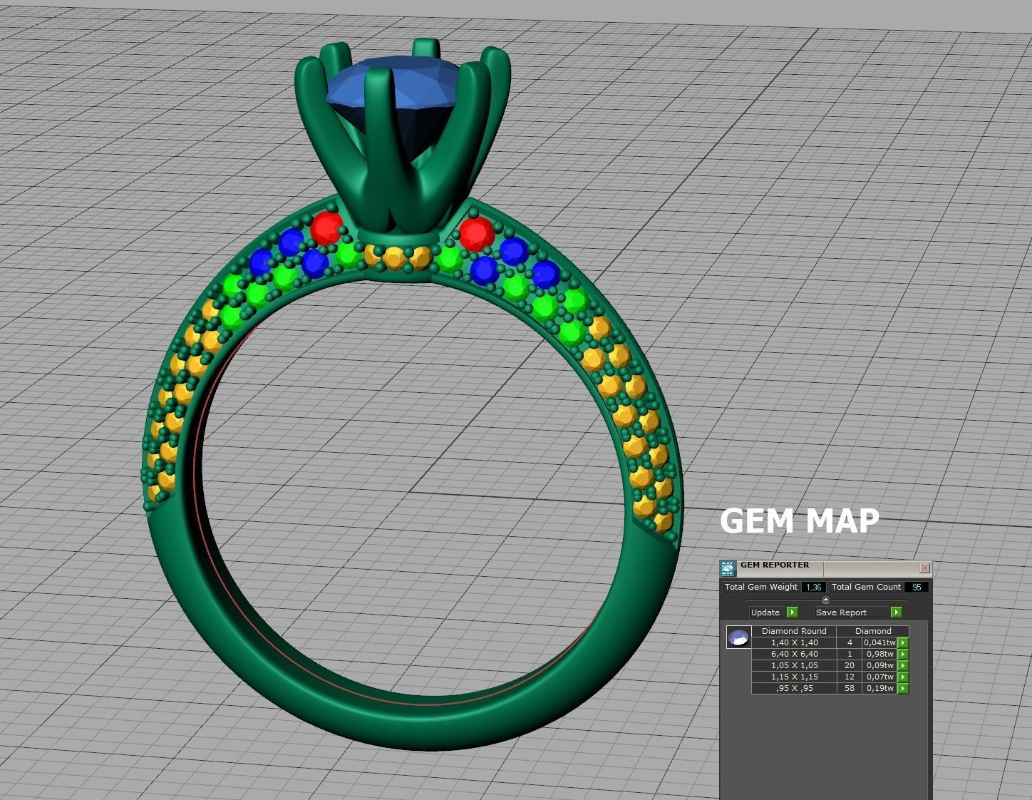 Engagement Ring 1CT STONE  Tring 6claw Ring 3dmodel 3D print model_16