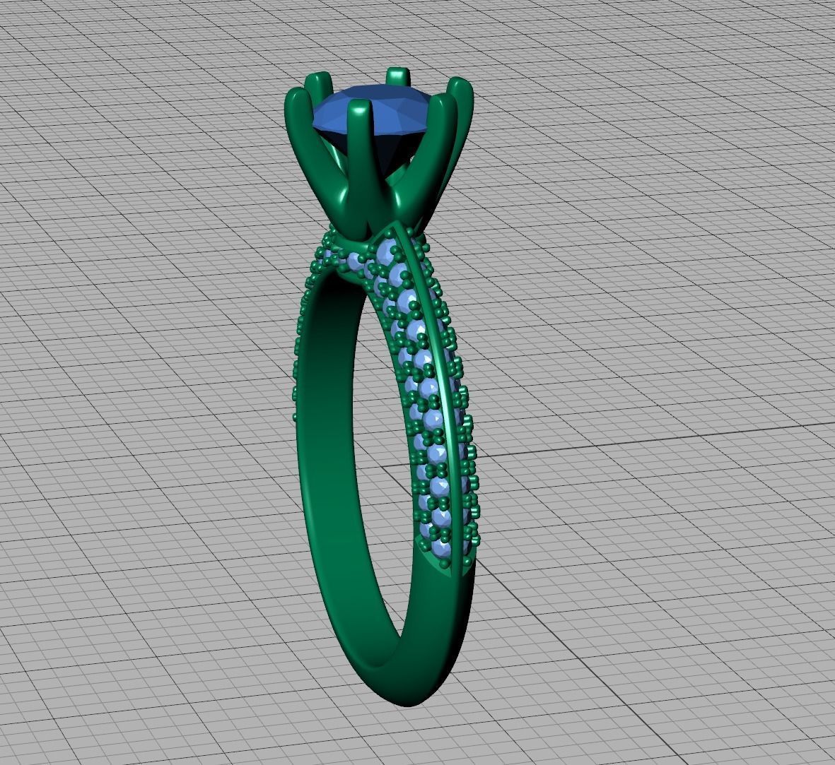 Engagement Ring 1CT STONE  Tring 6claw Ring 3dmodel 3D print model_21