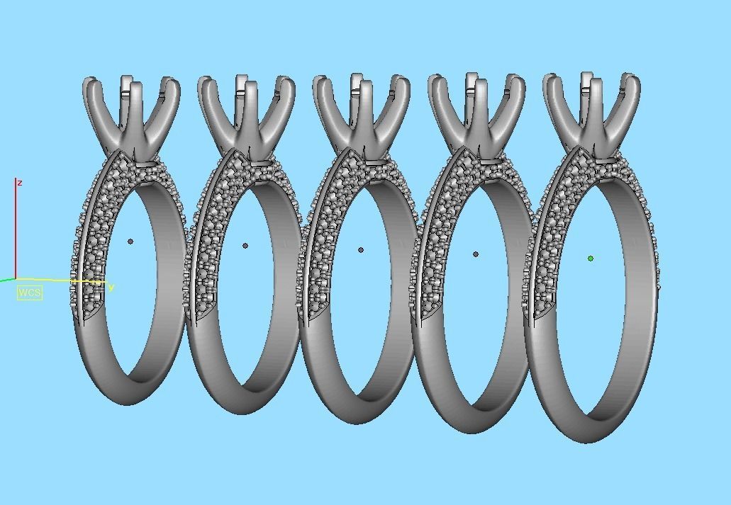 Engagement Ring 1CT STONE  Tring 6claw Ring 3dmodel 3D print model_17