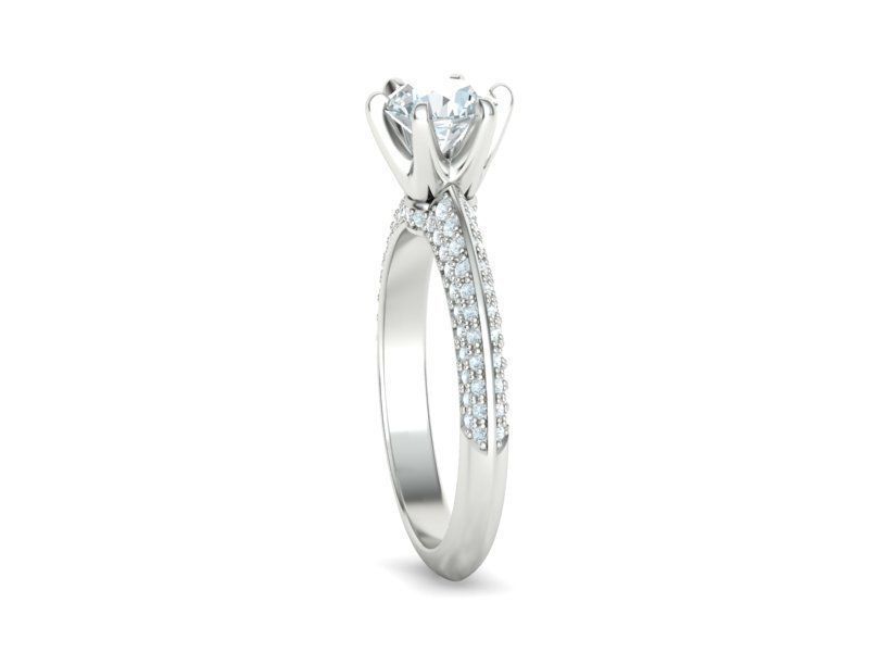 Engagement Ring 1CT STONE  Tring 6claw Ring 3dmodel 3D print model_26