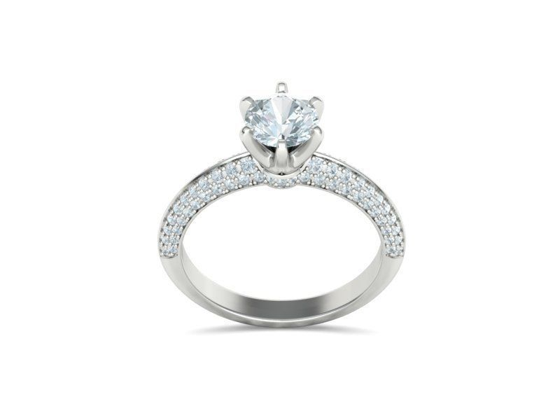 Engagement Ring 1CT STONE  Tring 6claw Ring 3dmodel 3D print model_29