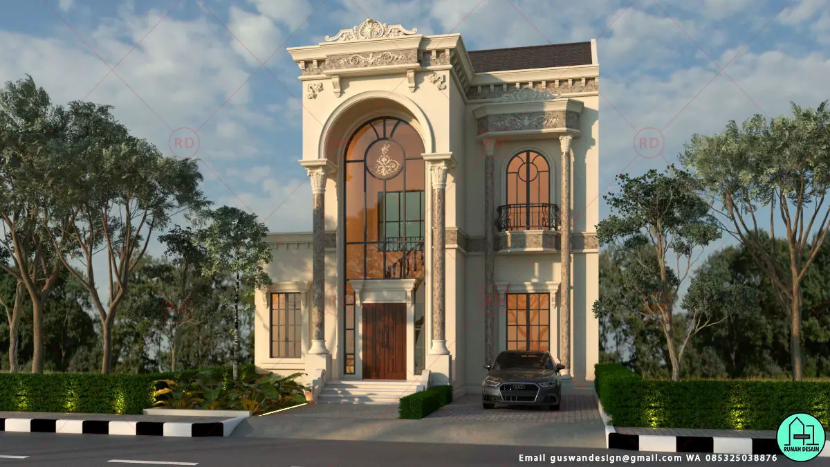 classic house design file SKP 3D model_0