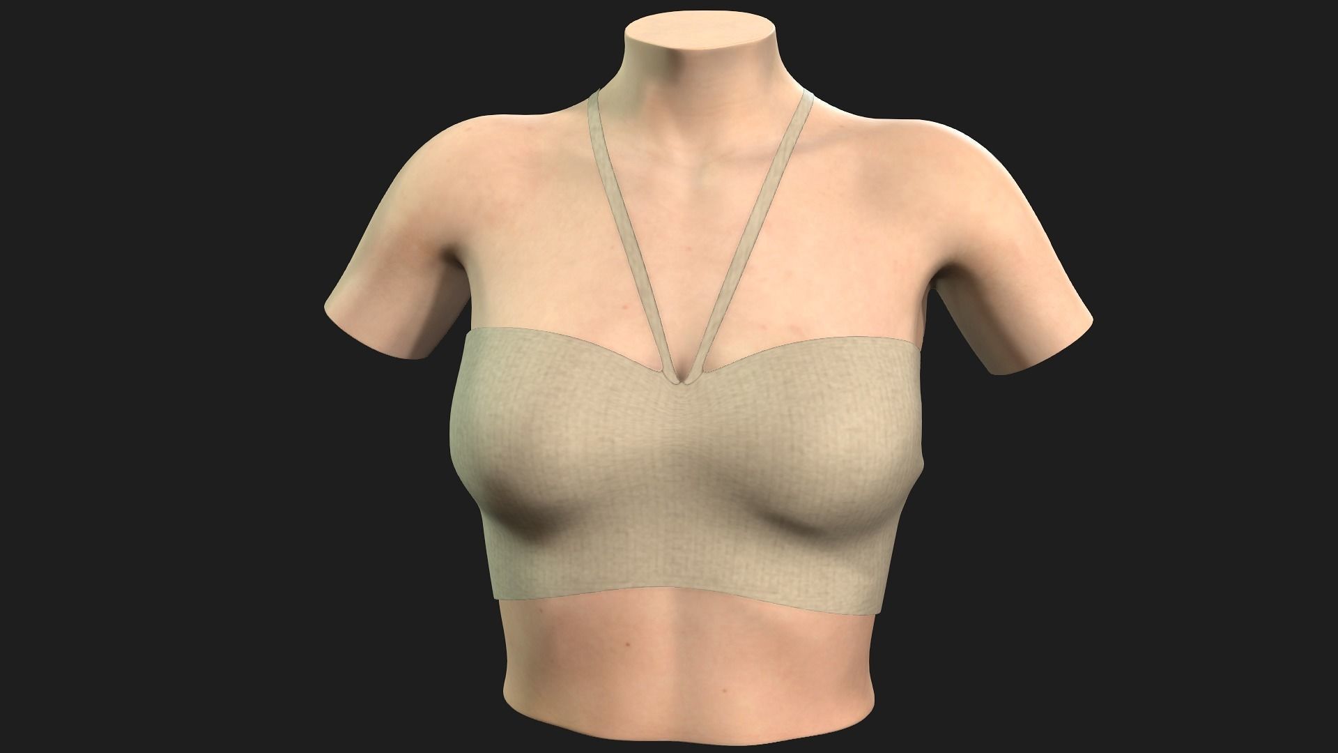6 in 1 bikini top on mannequin 3D model_6