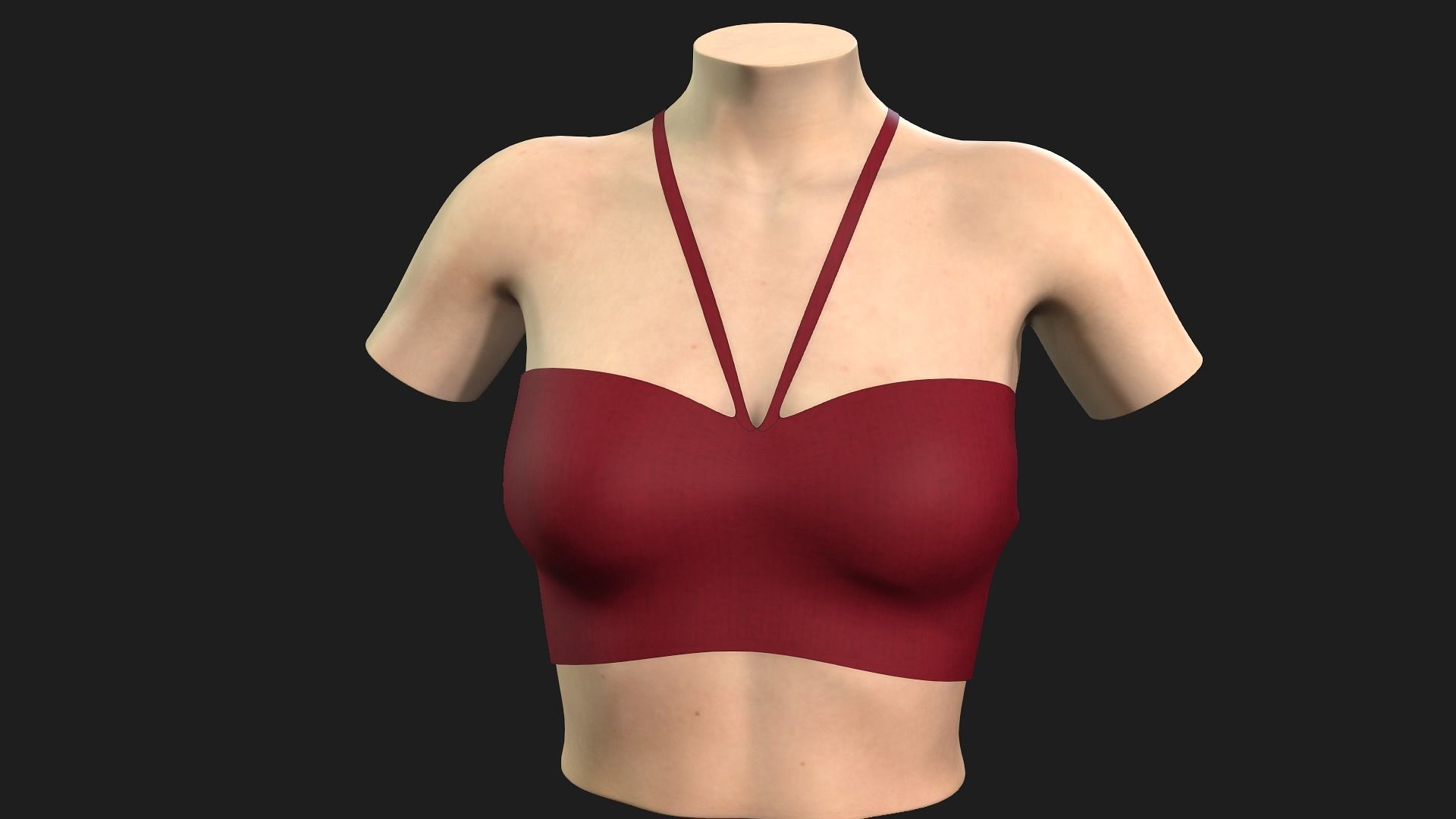 6 in 1 bikini top on mannequin 3D model_5