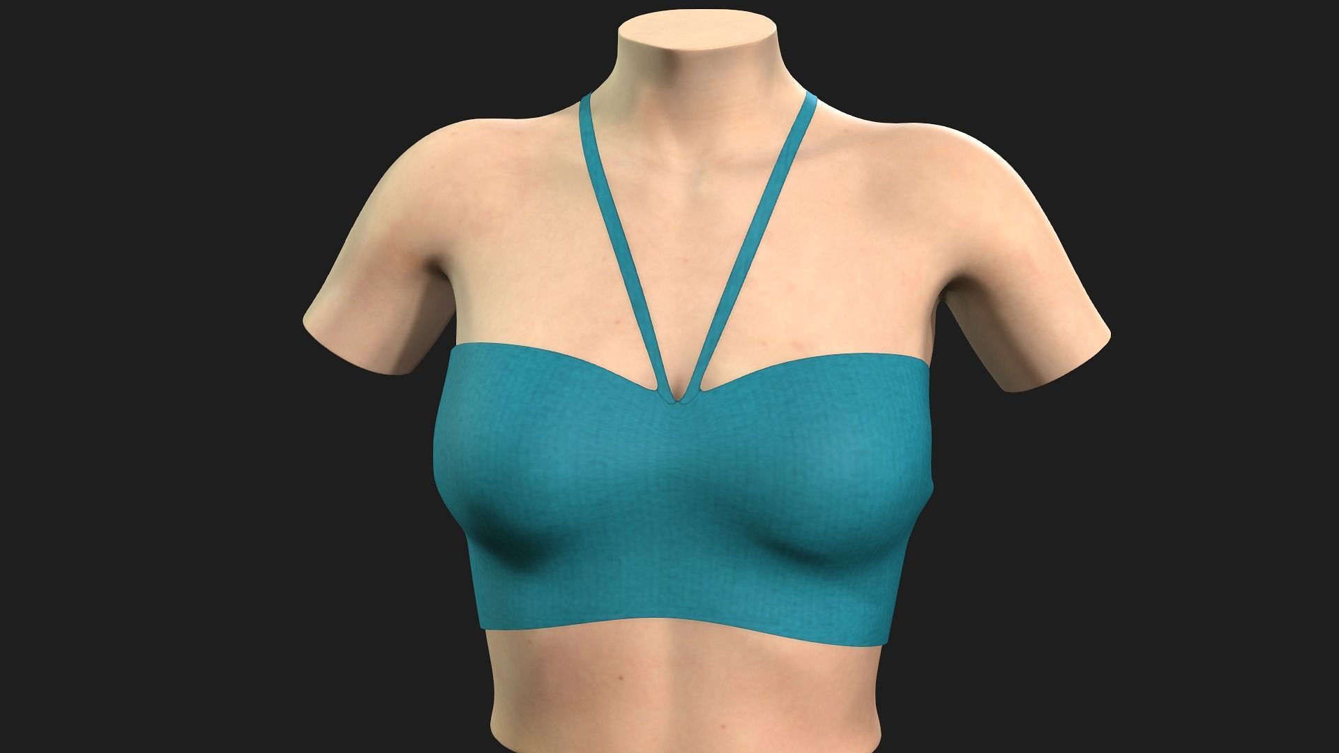 6 in 1 bikini top on mannequin 3D model_7