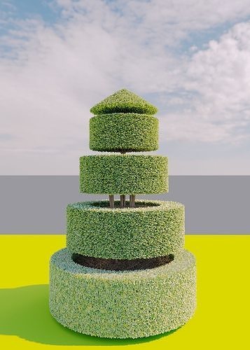 Bush plant Low-poly 3D model