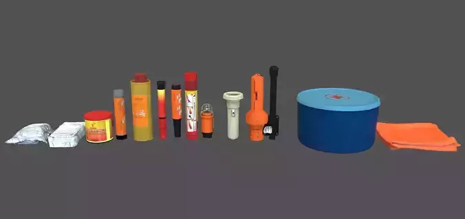 Signal Flares and etc Low-poly 3D model
