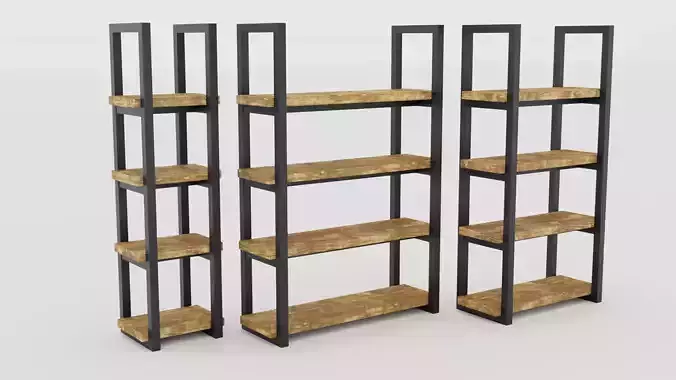 Rustica Series Bookcase Set of 3 pieces 3D model