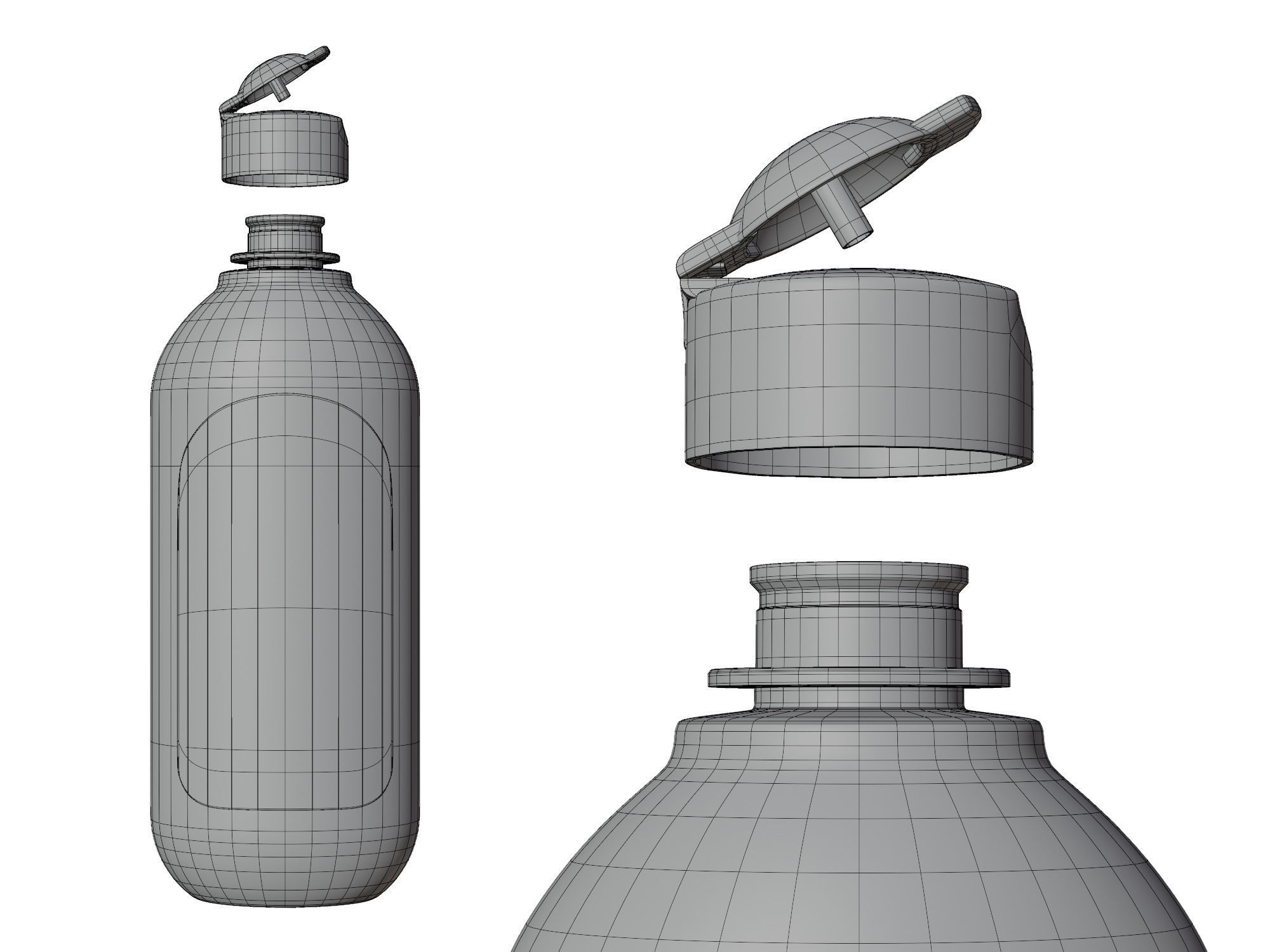 Realistic Cleansing Water Bottle Loreal 400ml 3D model_13