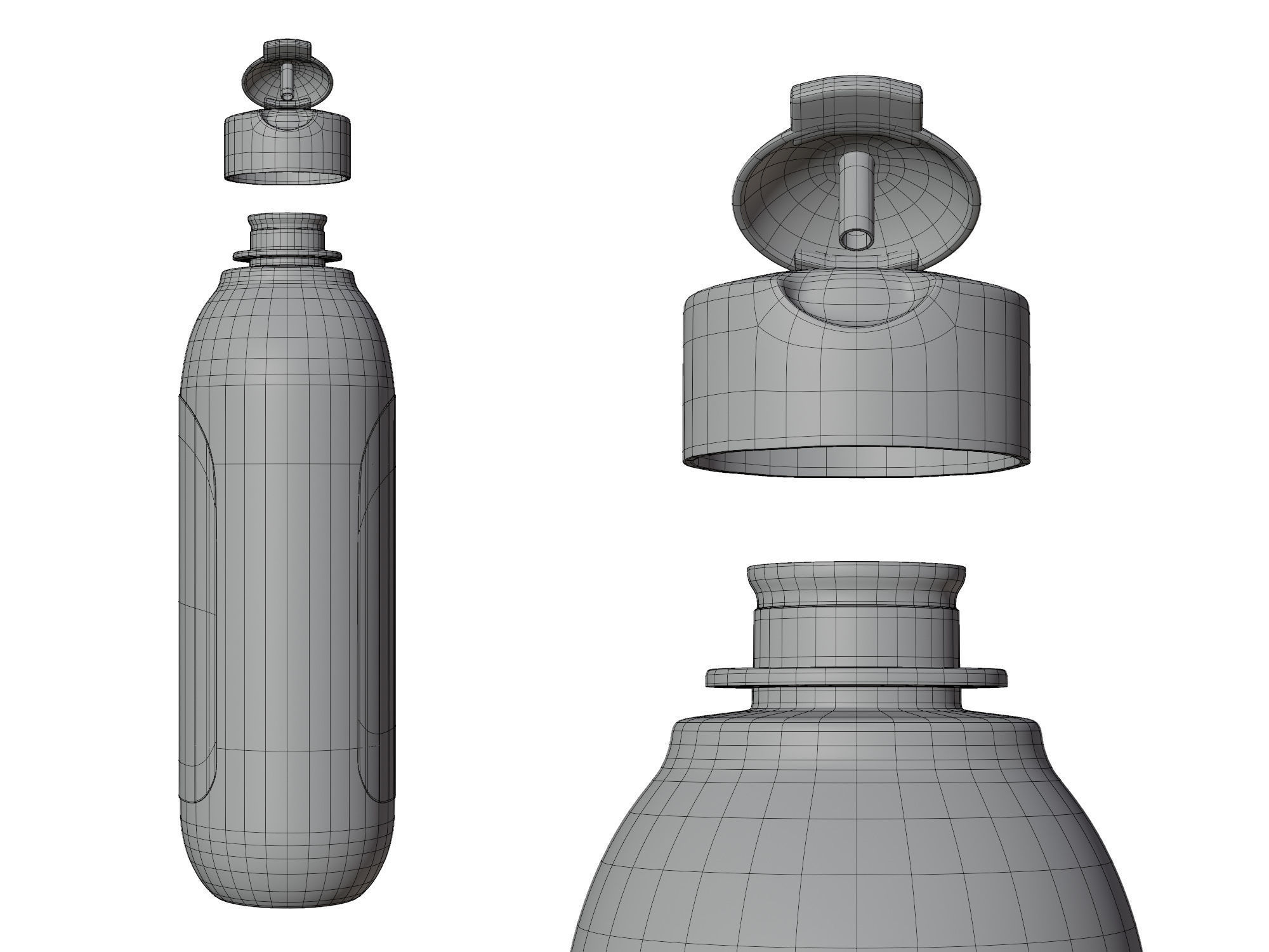 Realistic Cleansing Water Bottle Loreal 400ml 3D model_15